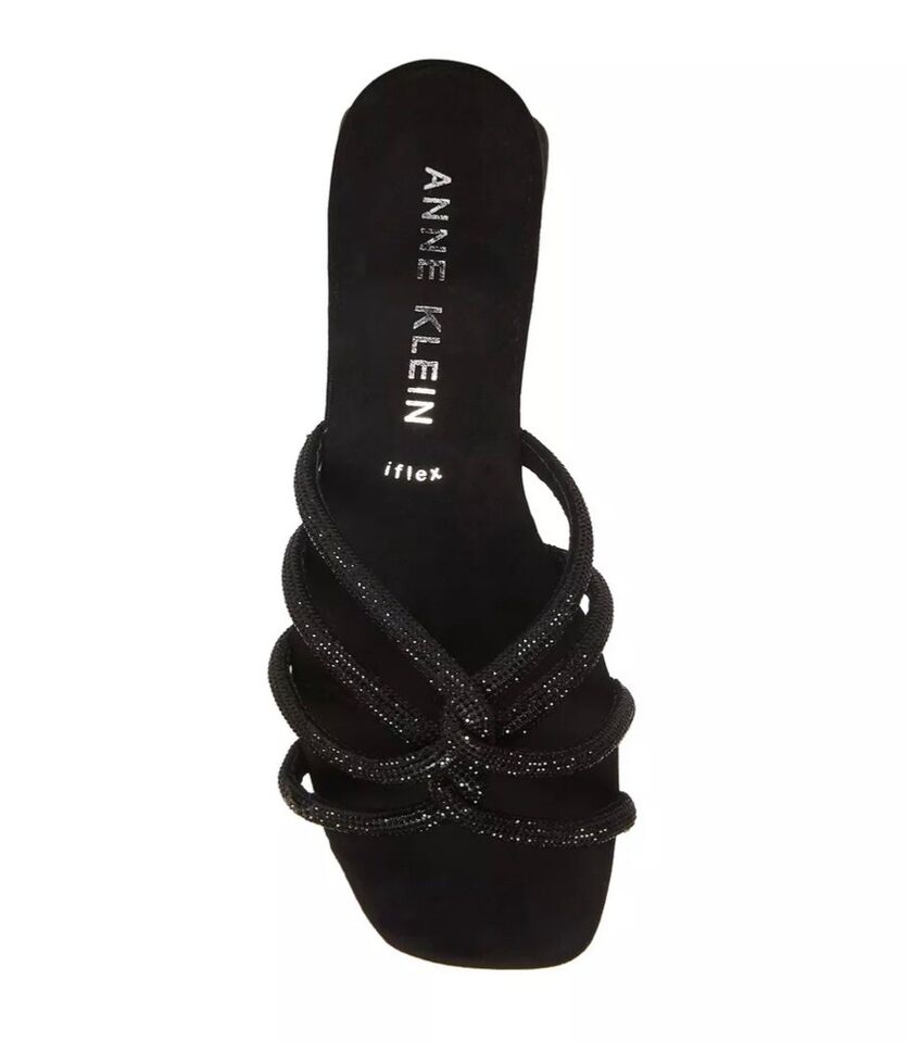 Anne Klein Women's Nikole Sandals  Color Black Crystal Size 8M