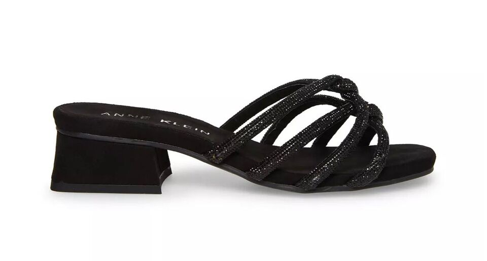 Anne Klein Women's Nikole Sandals  Color Black Crystal Size 8M