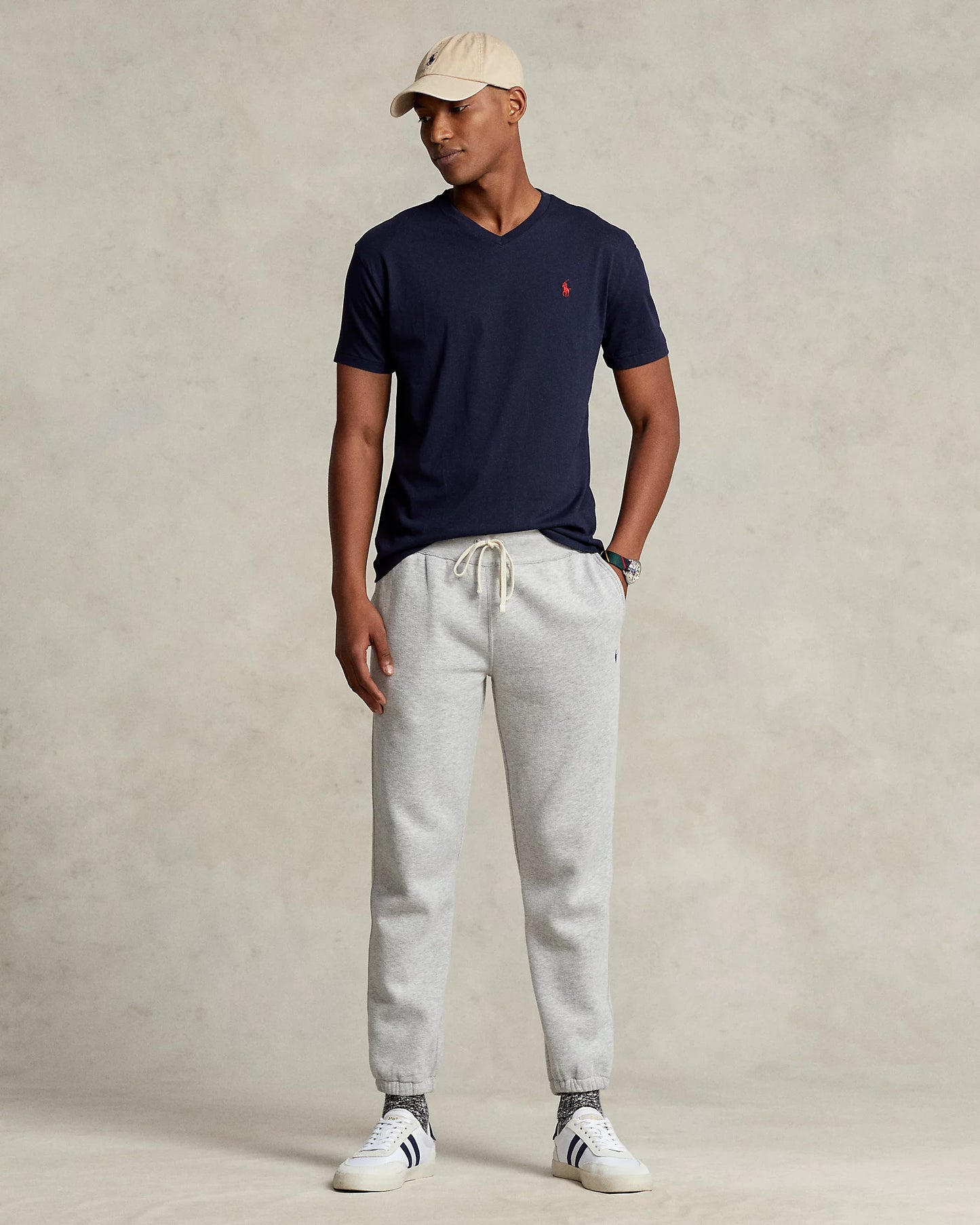 Polo Ralph Lauren Men's Classic-Fit Cotton V-Neck T-Shirt  Color Ink Blue Size L