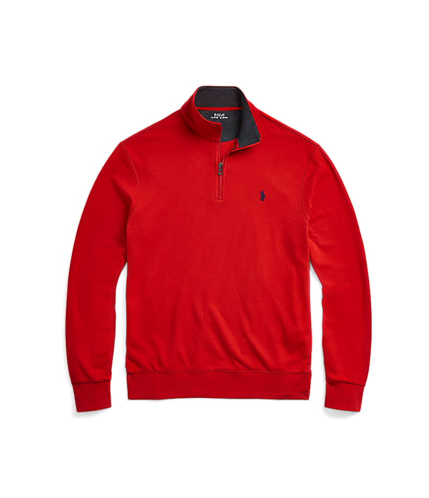 Polo Ralph Lauren Men's Luxury Jersey Quarter-Zip Pullover  Color Rl 2000 Red Size L