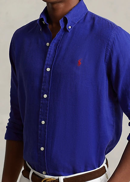 Polo Ralph Lauren Men's Classic Fit Linen Shirt  Color Blue Size 2XL