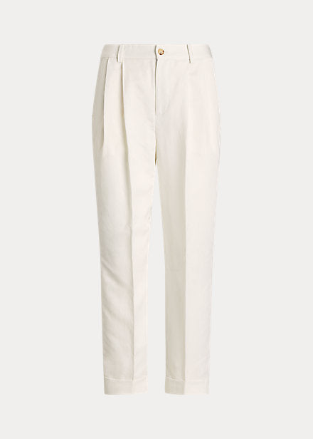 Lauren Ralph Lauren Women's Linen-Blend Twill Ankle Pant  Color White Size 10