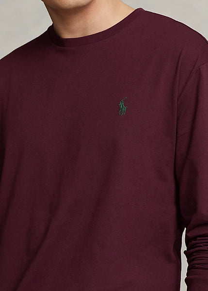 Polo Ralph Lauren Men's Classic-Fit Jersey Long-Sleeve T-Shirt  Color Harvard Wine Size 2XL