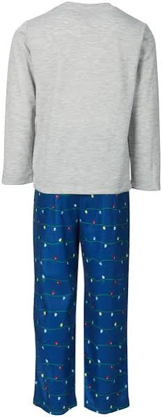 Family Pajamas Kids Fleece Navidad Pajama Set  Color Holiday Lights Size 8