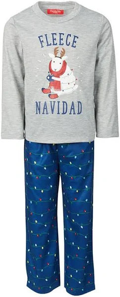 Family Pajamas Kids Fleece Navidad Pajama Set  Color Holiday Lights Size 8