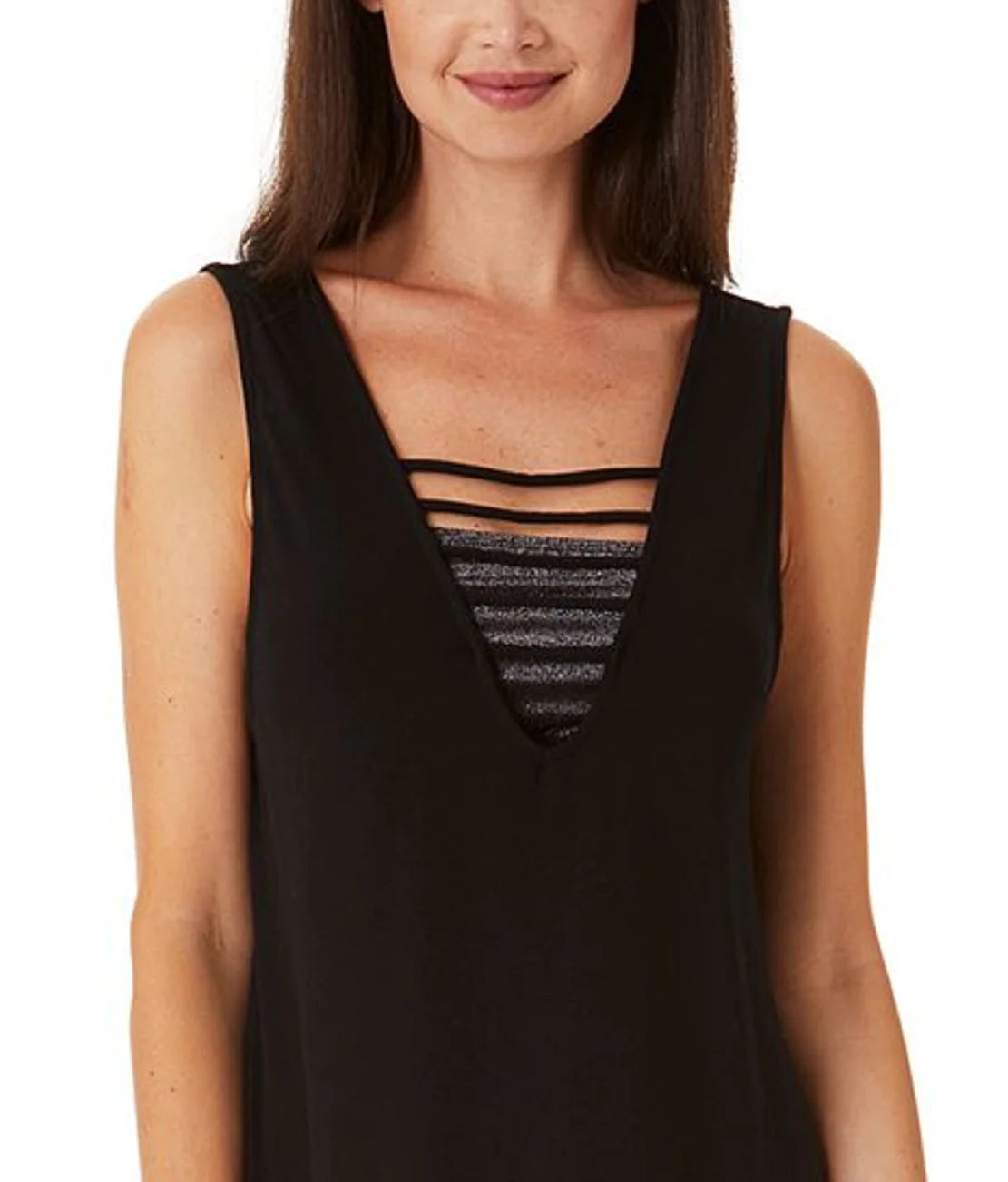 California Waves Juniors Strappy Swim Cover-Up  Color Black Size XS