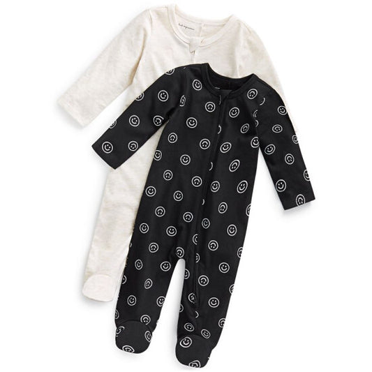 First Impressions Baby Girls & Boys Smiley Splash 2-Pk. Footed Coveralls  Color Deep Black Size 3-6 Months