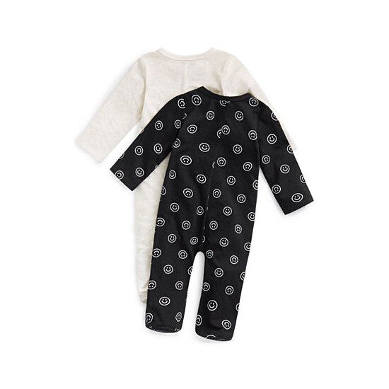 First Impressions Baby Girls & Boys Smiley Splash 2-Pk. Footed Coveralls  Color Deep Black Size 6-9M