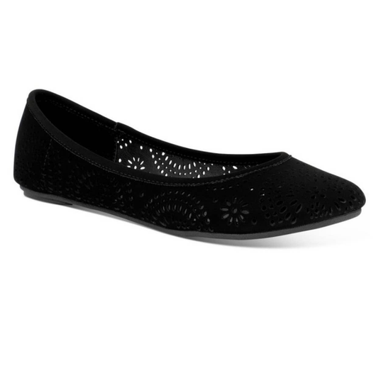 Sun + Stone Sophia Perforated Flats  Color Black Size 5.5M