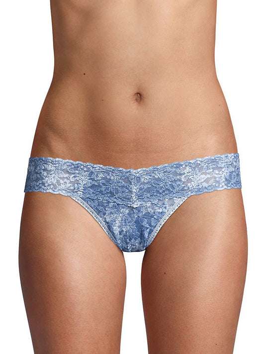 hanky panky Women's Chambray Lace Splash Thong  Color Blue One Size