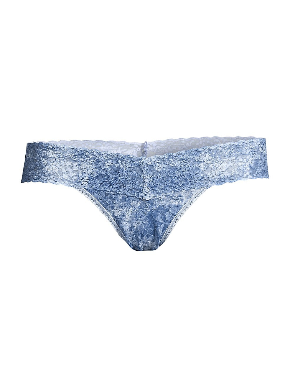 hanky panky Women's Chambray Lace Splash Thong  Color Blue One Size