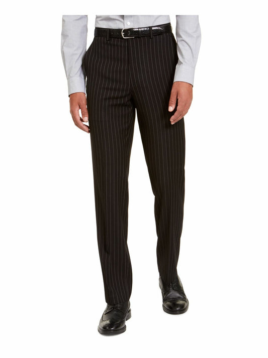 Sean John Men's Stretch Pinstripe Regular Fit Pants  Color Black W31XL30