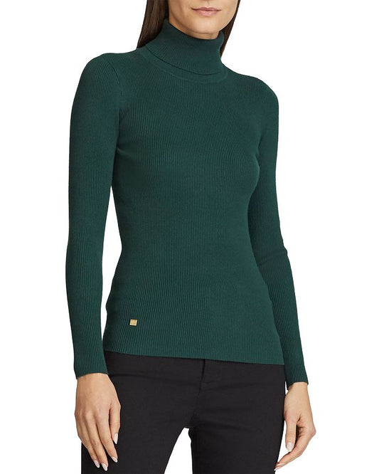 Lauren Ralph Lauren Ribbed Turtleneck Sweater  Color Deep Pine size XL