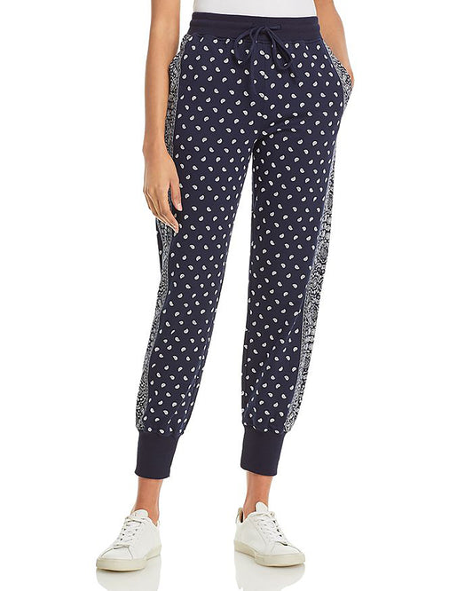 AQUA Women's Bandana Print Sweatpants  Color Navy/White Size XS