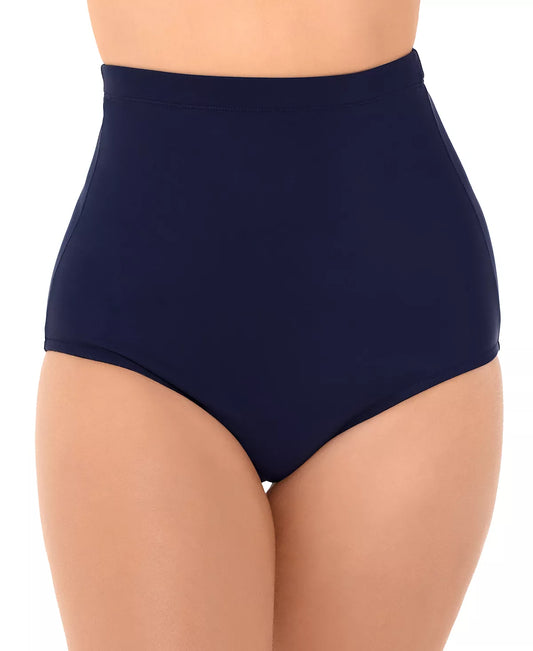 SWIM SOLUTIONS Ultra High-Waist Swim Bottoms  Color Navy Size 24W