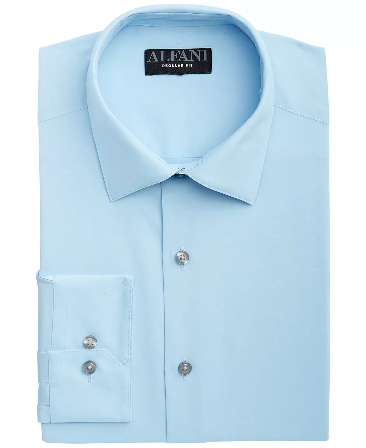 ALFANI Men's Regular Fit Solid Dress Shirt  Color Light Blue 16/16.5 34/35