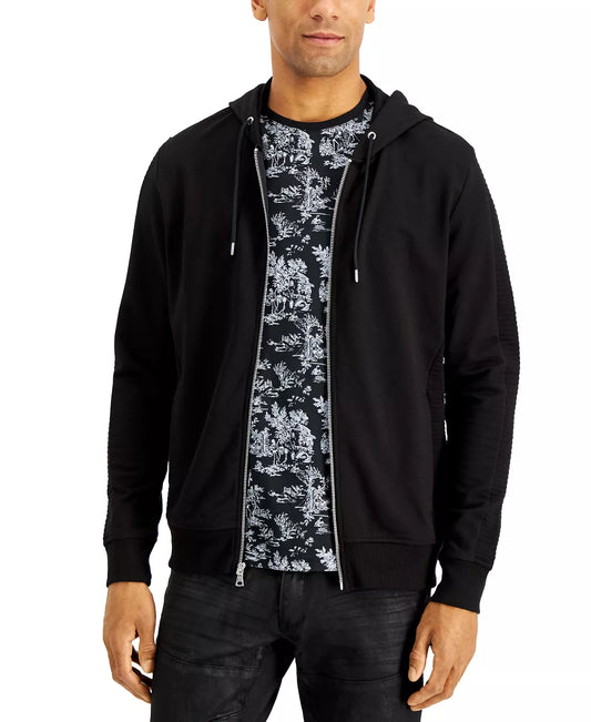 INC INTERNATIONAL CONCEPTS Men's Fortune Full Zip Hoodie  Color Black Size L