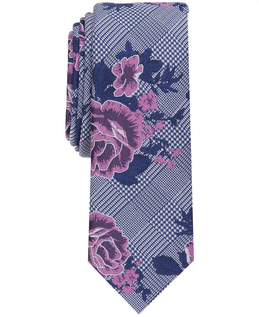 Bar III Mens Crest Floral Tie  Color Red One Size