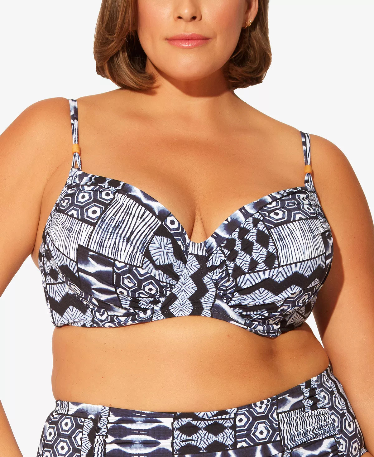 BLEU ROD BEATTIE Plus Size Molded-Cup Bikini Top  Color Navy Size 20W