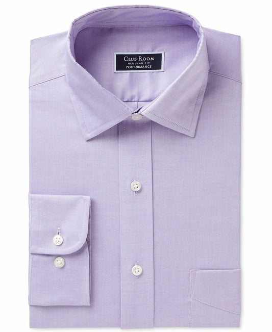 Club Room Men's Classic Regular Pinpoint Shirt  Color Lavender Size 17-34/35