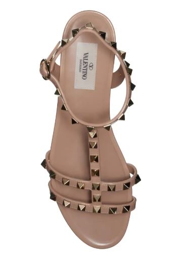 Valentino Garavani Women's Summer Rockstud PVC Sandals Color Beige Size EU35/US5