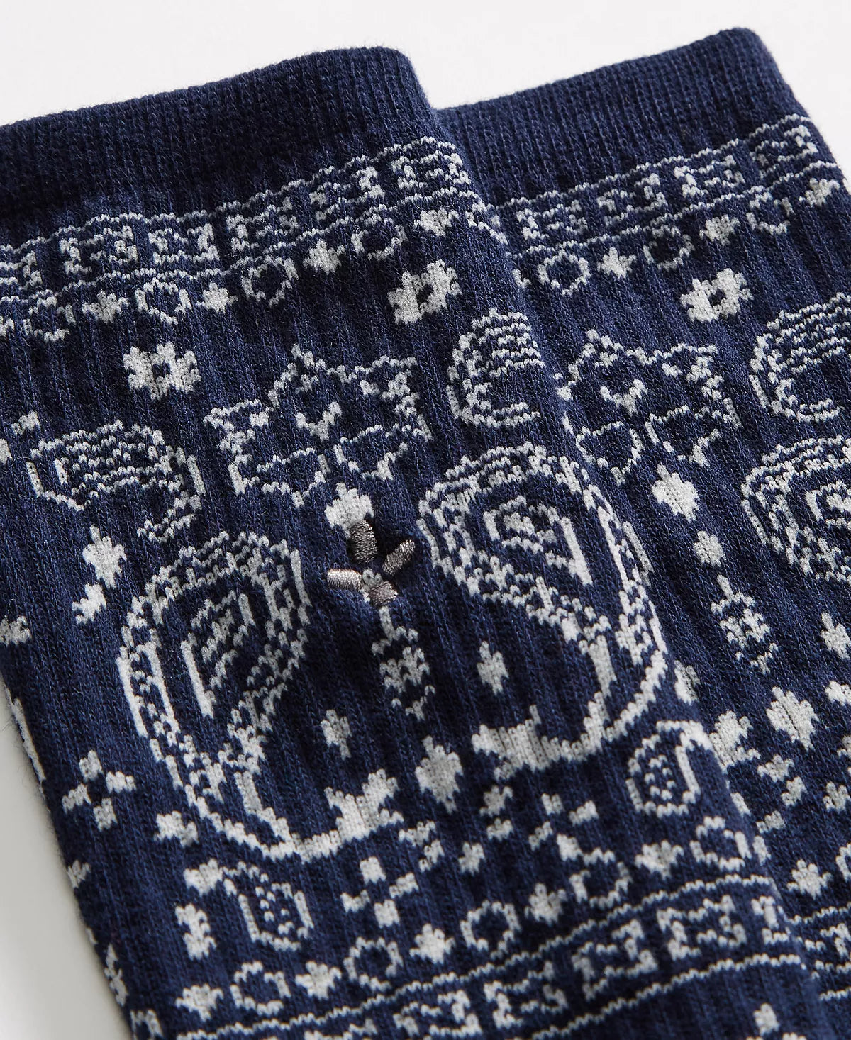 Sun Stone Mens Paisley Printed Crew Socks  Color Blue Paisley ONE SIZE