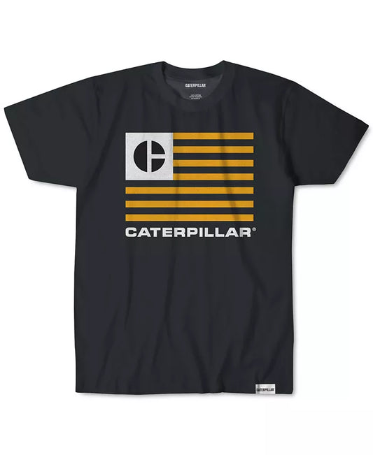 Caterpillar Men's Code Flag Logo Graphic T-Shirt  Color Pitch Black Size M