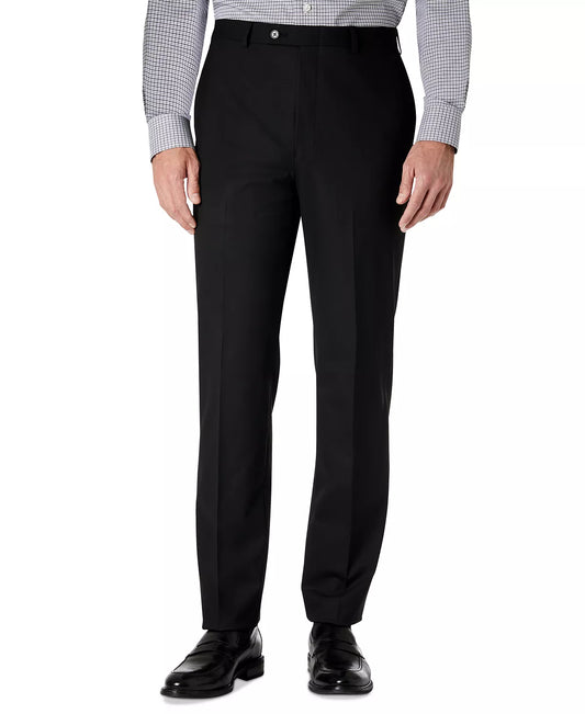 LAUREN RALPH LAUREN Men's Classic-Fit Flat-Front Dress Pants  Color Black Solid W42xL32