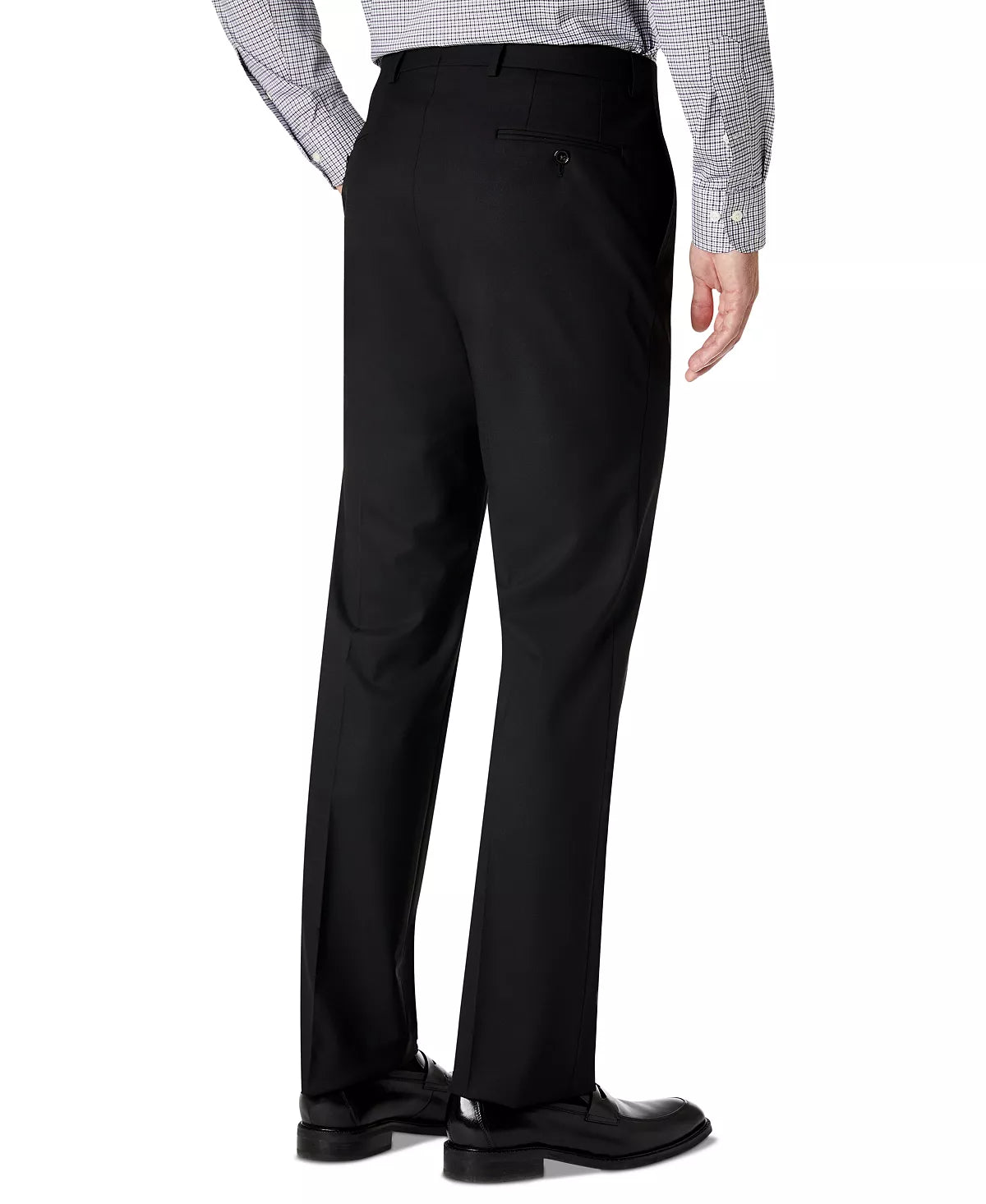 LAUREN RALPH LAUREN Men's Classic-Fit Flat-Front Dress Pants  Color Black Solid W42xL32