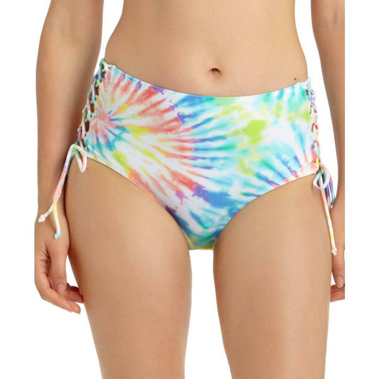 California Waves Womens Tie-Dye Side Lace Up Swim Bottom  Multicolor Size XS Style MY20275B