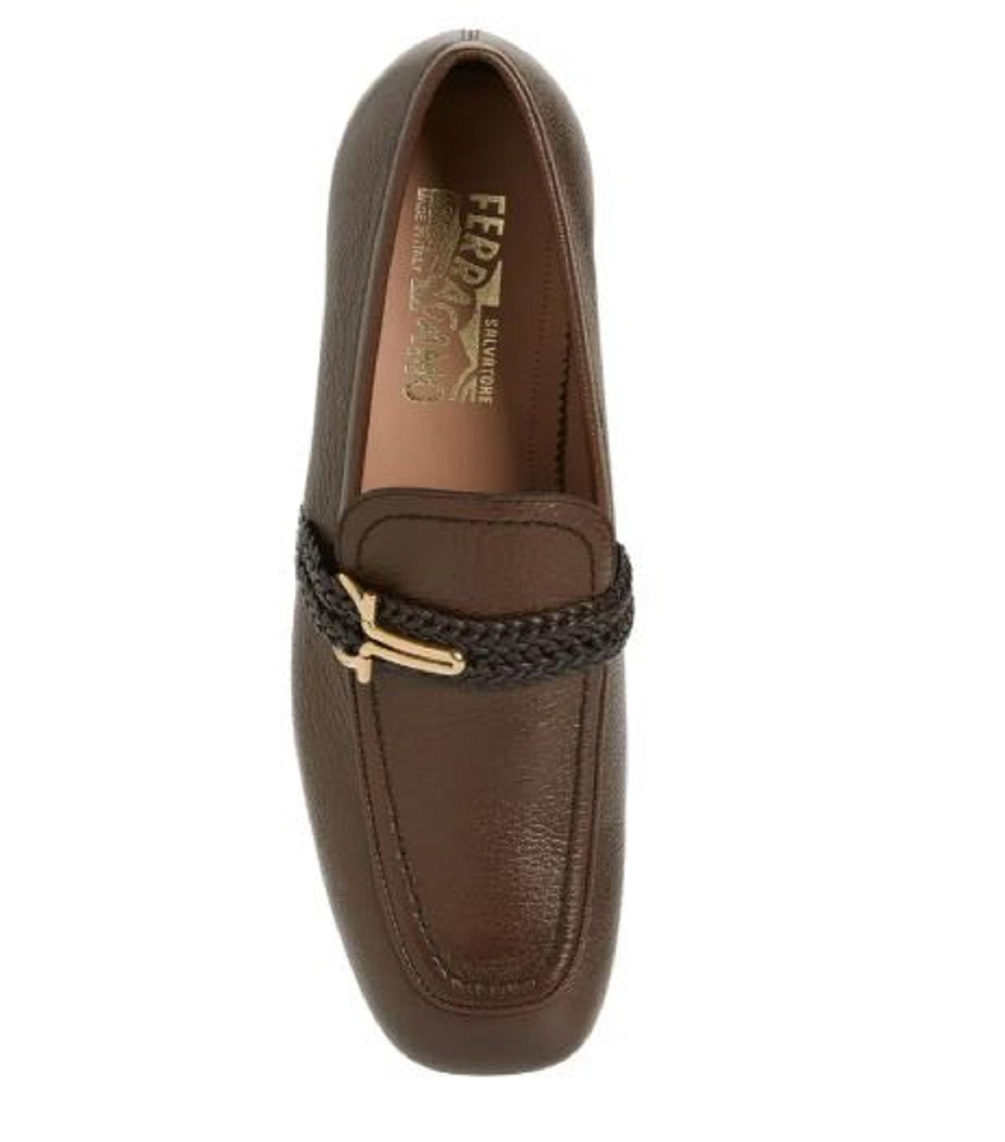 SALVATORE FERRAGAMO Men's Missouri Gancio Bit Loafer  Color Chocolate Kid Size 11E