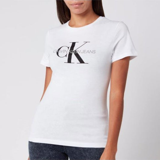 Calvin Klein Jeans  Monogram Logo Boyfriend T-Shirt  Color White Size XL