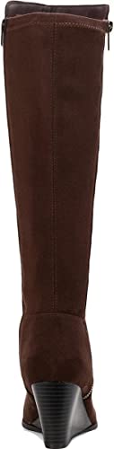 Style & Co. Womens August Faux Leather Almond Toe Knee-High Boots  Color Chocolate Micro