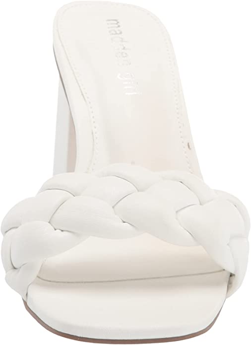 Madden Girl Gracy Braided Block-Heel Slide  Color White Paris Size 5.5M