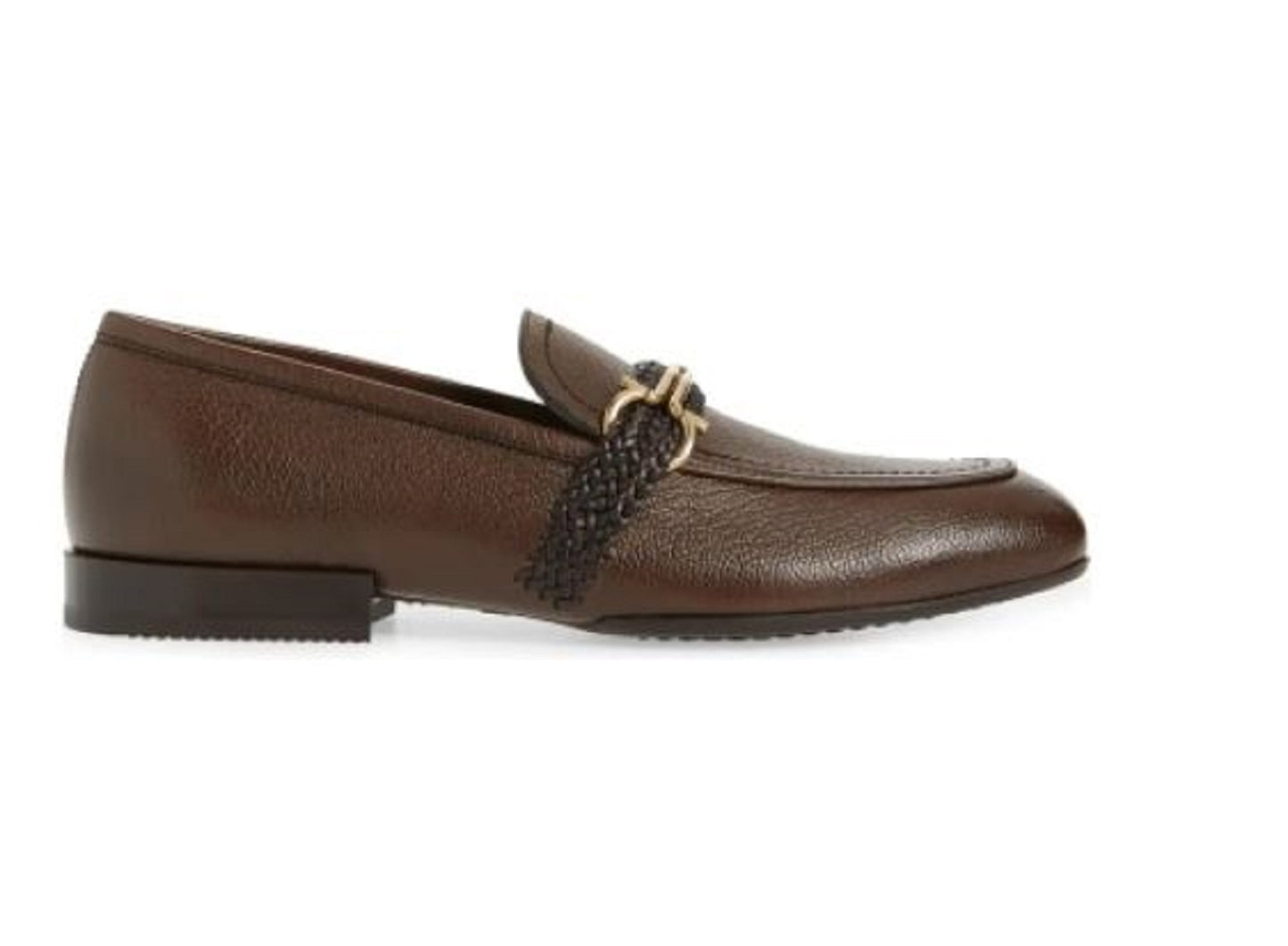 SALVATORE FERRAGAMO Men's Missouri Gancio Bit Loafer  Color Chocolate Kid Size 11E