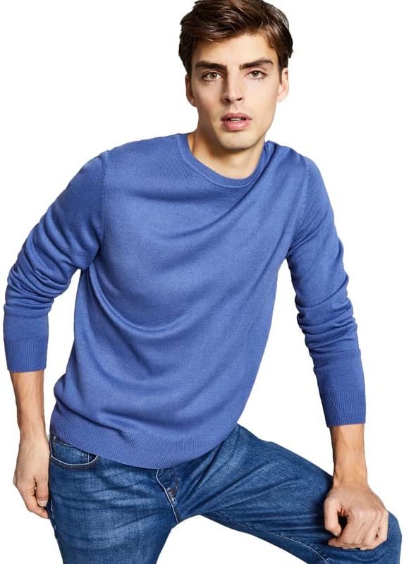 And Now This Men's Solid Sweater  Color Dusty Blue Size L