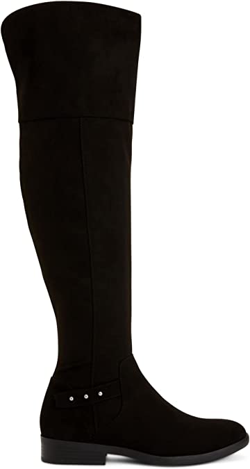 Style & Co. Womens Lessah Wide Calf Faux Suede Over-The-Knee Boots   Color Black Microsuede Size 7.5M WC