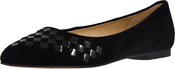 Trotters Women's Harlowe Ballet Flats  Color Black Suede/Patent Size 12W