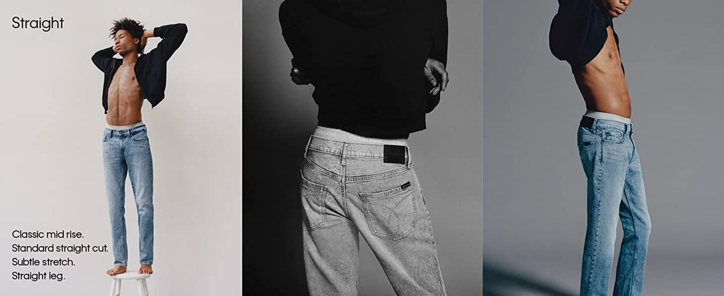 Calvin Klein Men's Straight Fit Jeans  Color Steel Blue W36xL32