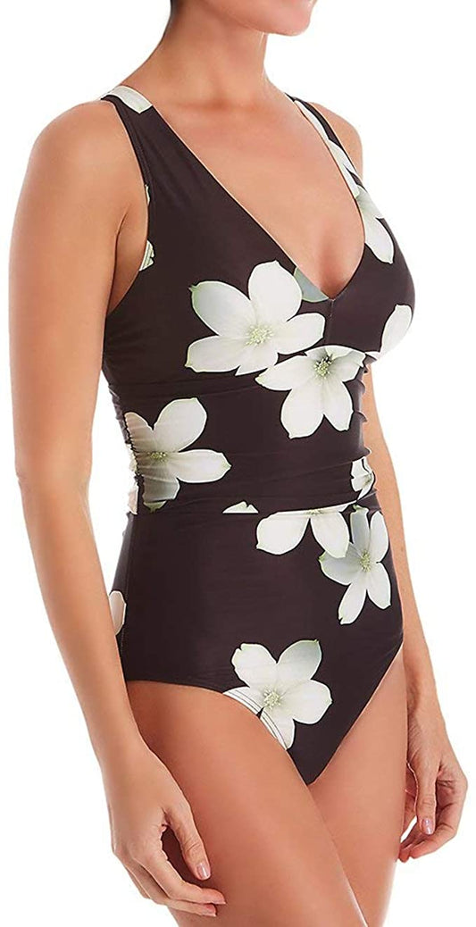 LAUREN RALPH LAUREN Villa Floral Twist Back Halter One-Piece