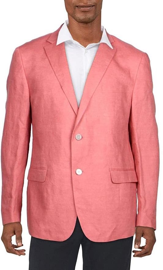 LAUREN RALPH LAUREN Mens Linen Long Sleeve Sportcoat   Color Pink Size 38R