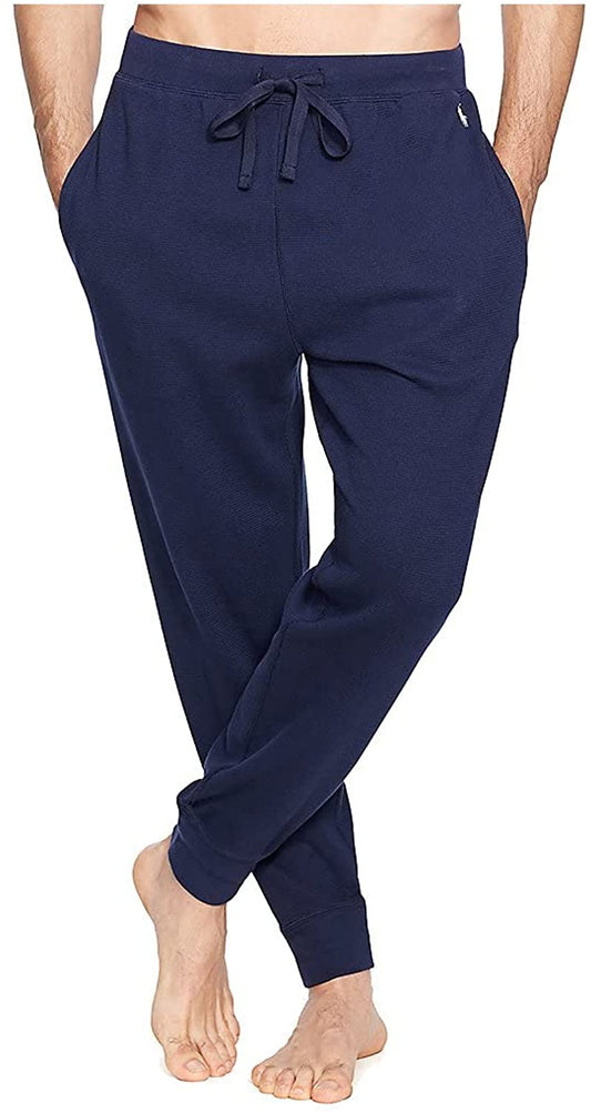 Polo Ralph Lauren Midweight Waffle Solid Jogger Pants  Color: Cruise Navy/White Pony Print Size L