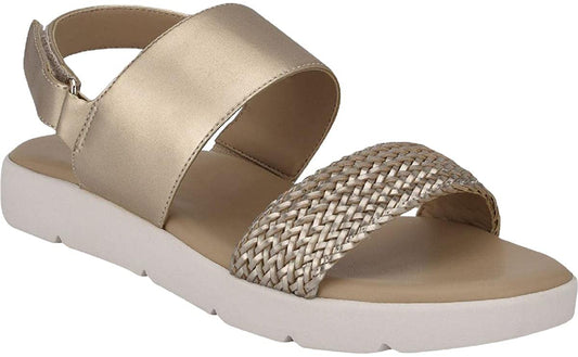 Easy Spirit Women's Dera Faux Leather Woven Sandals  Color Light Natural Size 10M