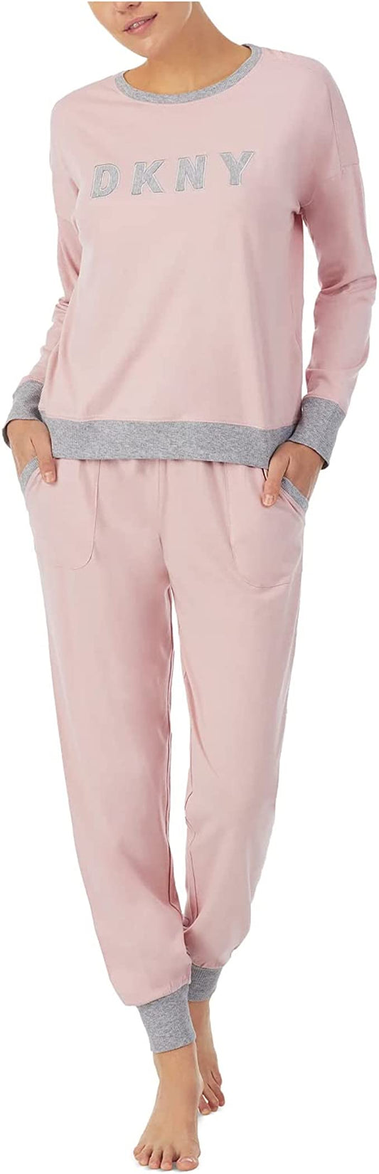 DKNY Embroidered Top & Jogger Pants  Color Blush Size L