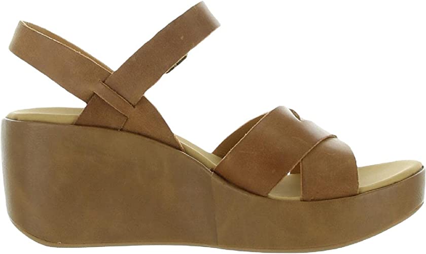 KORKS Women's Denica Leather Strappy Wedges  Color Tan Size 10M