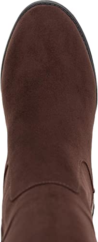 Style & Co. Womens August Faux Leather Almond Toe Knee-High Boots  Color Chocolate Micro