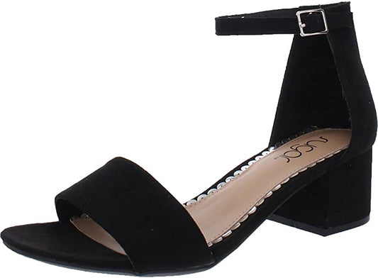 Sugar Women's Noelle Low Two Piece Block Heel Dress Sandals  Color Black Size 8.5M