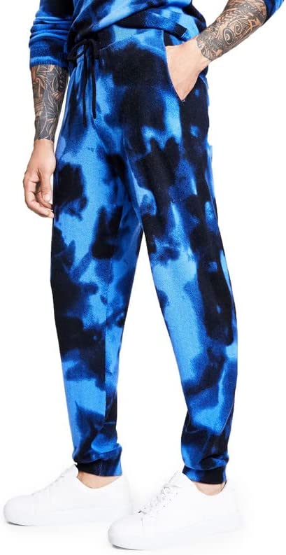 INC International Concepts Men's Tie-Dye Jogger Pants  Color Blue Wash Size S