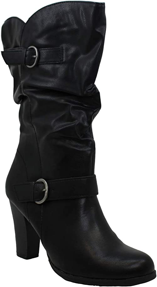 Style & Co. Women's Sachi Faux Leather Mid-Calf Boots  Color Black Size 9.5M