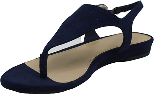 Alfani Womens Hayyden Solid Dressy Thong Sandals  Color Navy